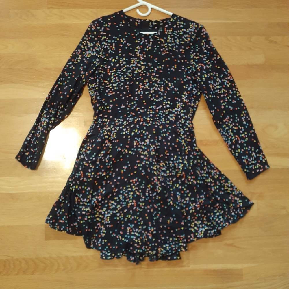 Black colorful Polka dot dress
